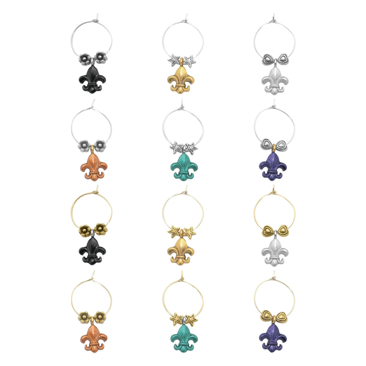 12-Piece Wine Charms for Stem Glasses D609870