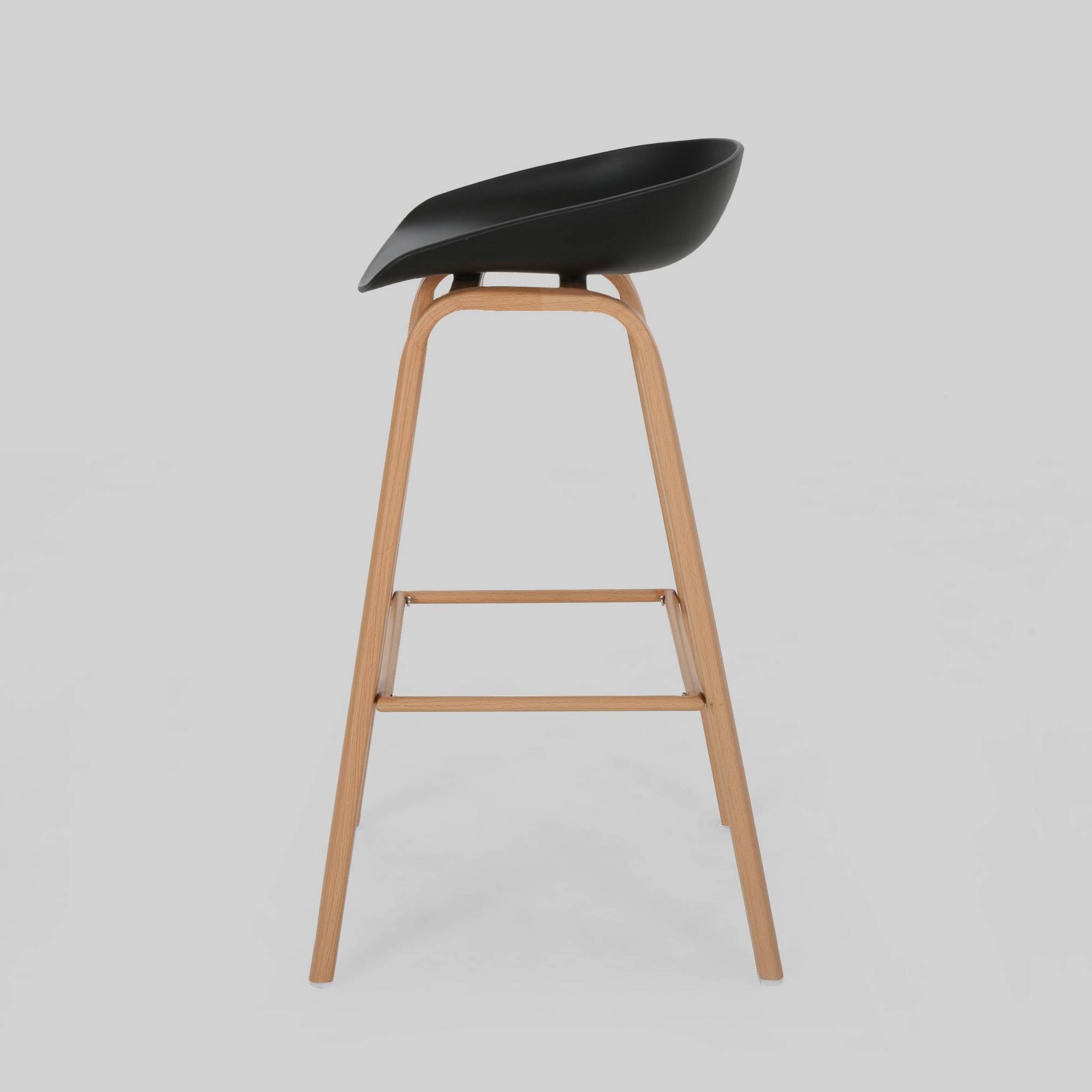 Set of 2 Black Modern Barstool J504344
