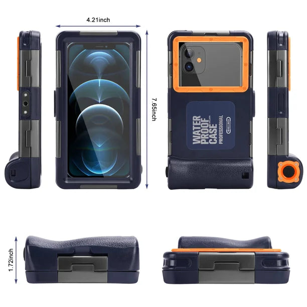 Waterproof Protective Case for Phones Up to 6.9 Inch with Lanyard F450