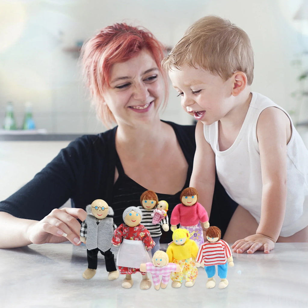Miniature Dollhouse Accessories 7 People Set Doll Toys Y943