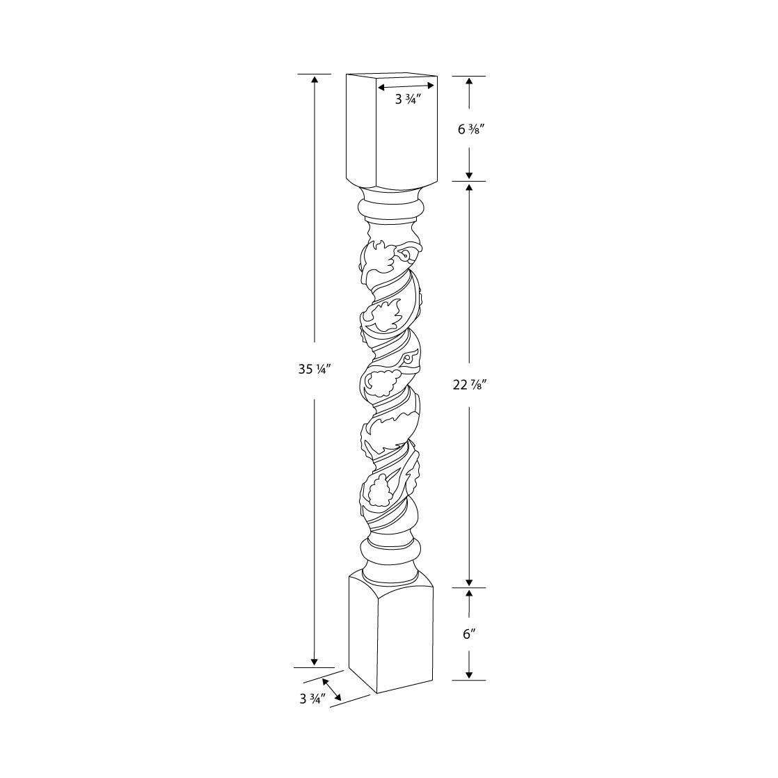 Unfinished Solid Cherry Kitchen Island Leg Y65105