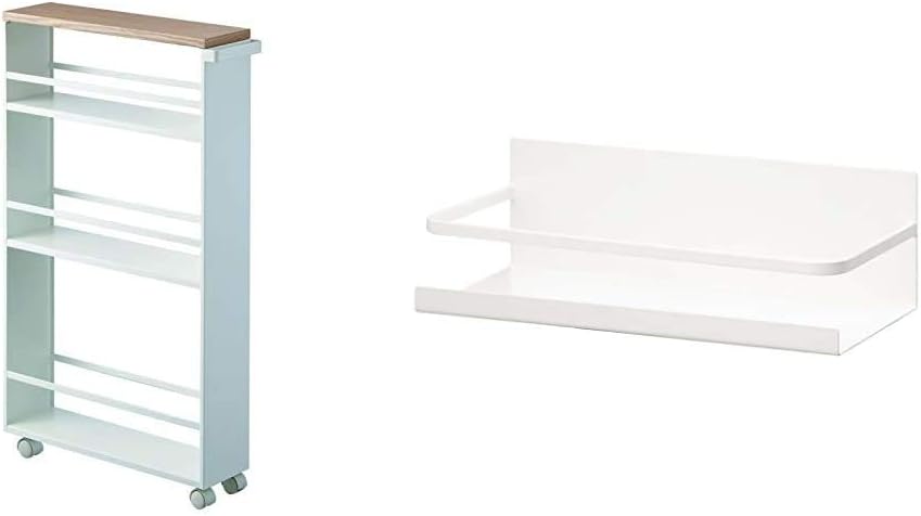 White Slim Rolling Storage Cart With Handle F501949
