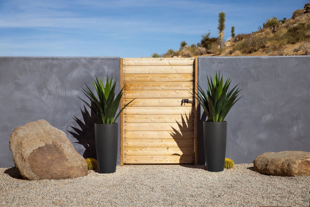 Black 2-Pack Plastic-Stone Planter Q566