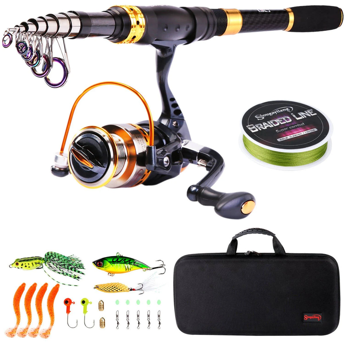 Carbon Fiber Telescopic Fishing Rod with Spinning Reel Z904