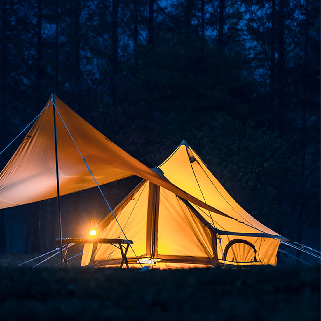 19.69ft Camping Bell Tent with Front Awning N155523