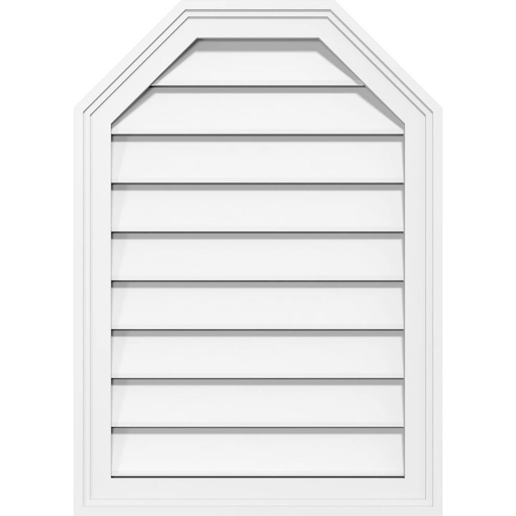 28x22W x 40x22H Octagonal Top Surface Mount PVC Gable Vent K496715