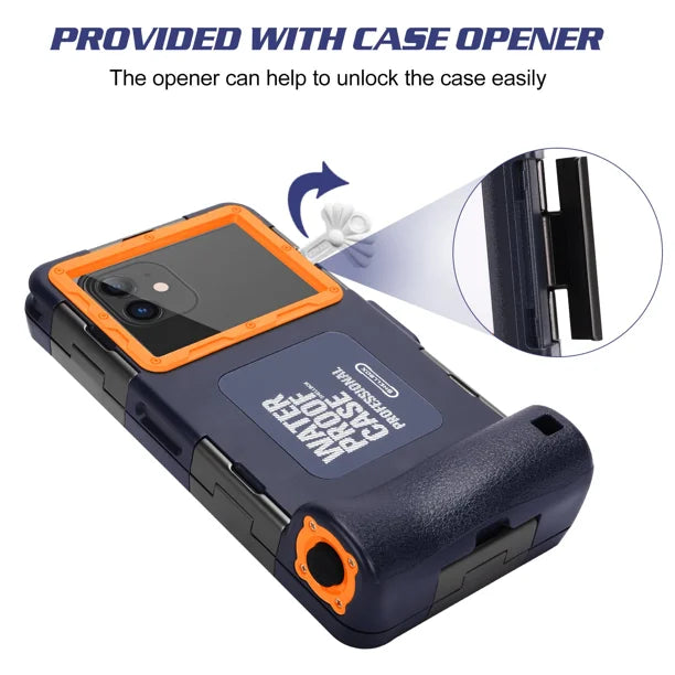 Waterproof Protective Case for Phones Up to 6.9 Inch with Lanyard F450