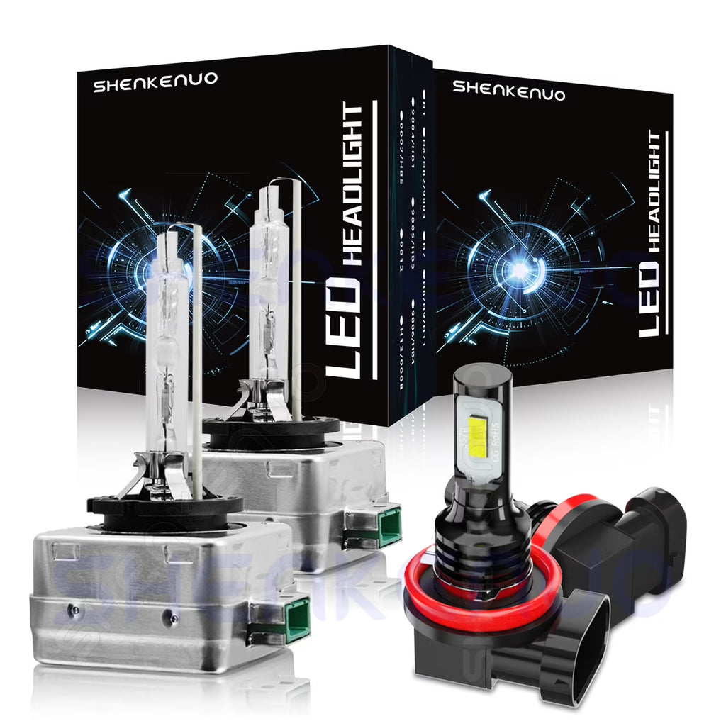 HID Headlight Bulbs D3S High/Low Beam H11 H8 Fog Light 6000k 4pcs S399803