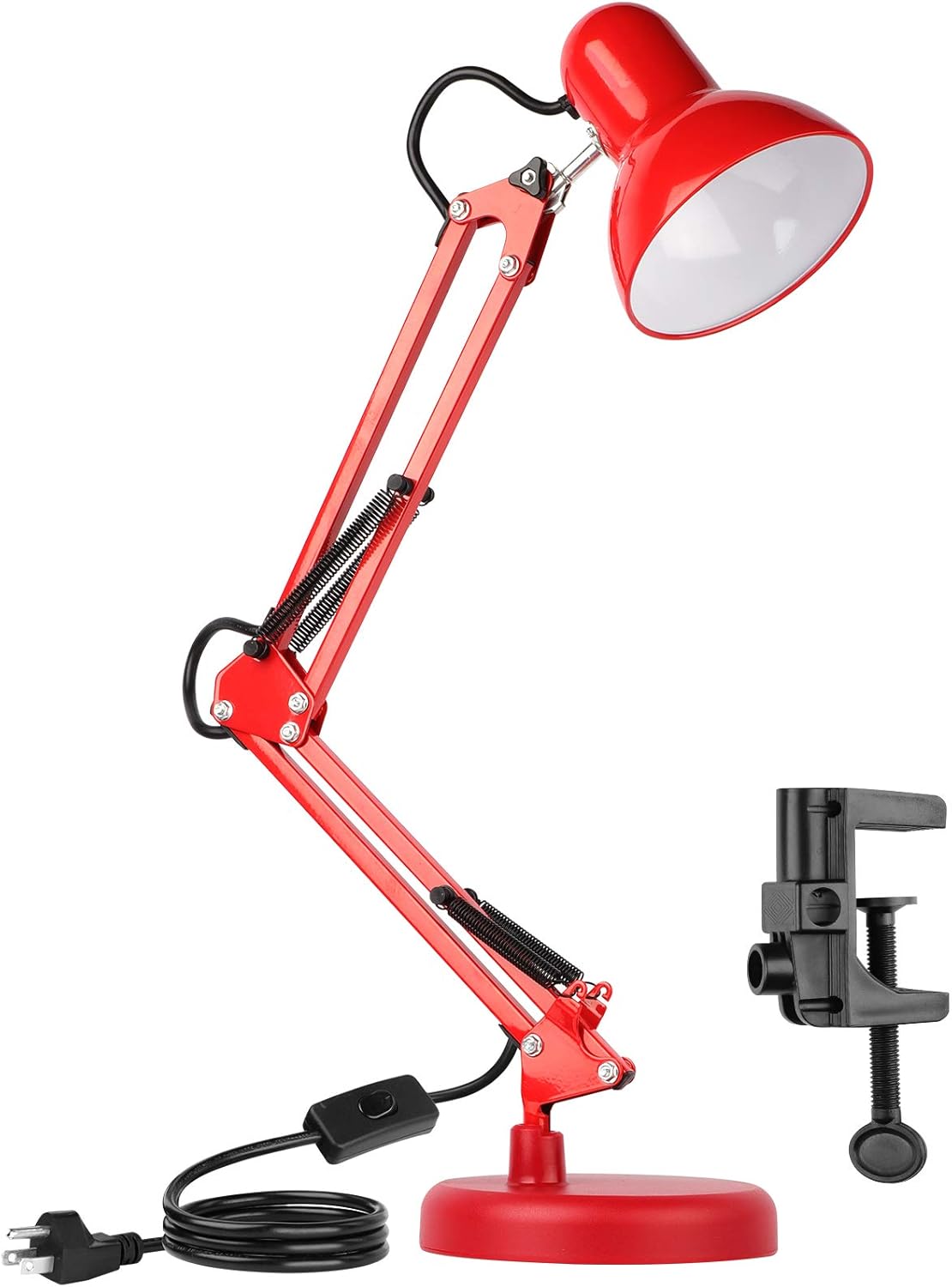 Black Metal Desk Lamp with Interchangeable Base or Clamp M9377