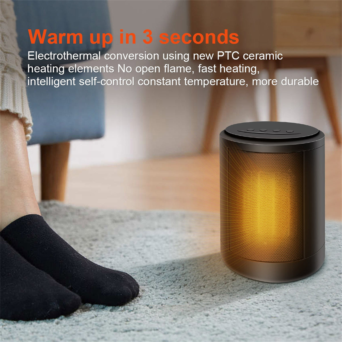 Black Portable Electric Space Heater P6313