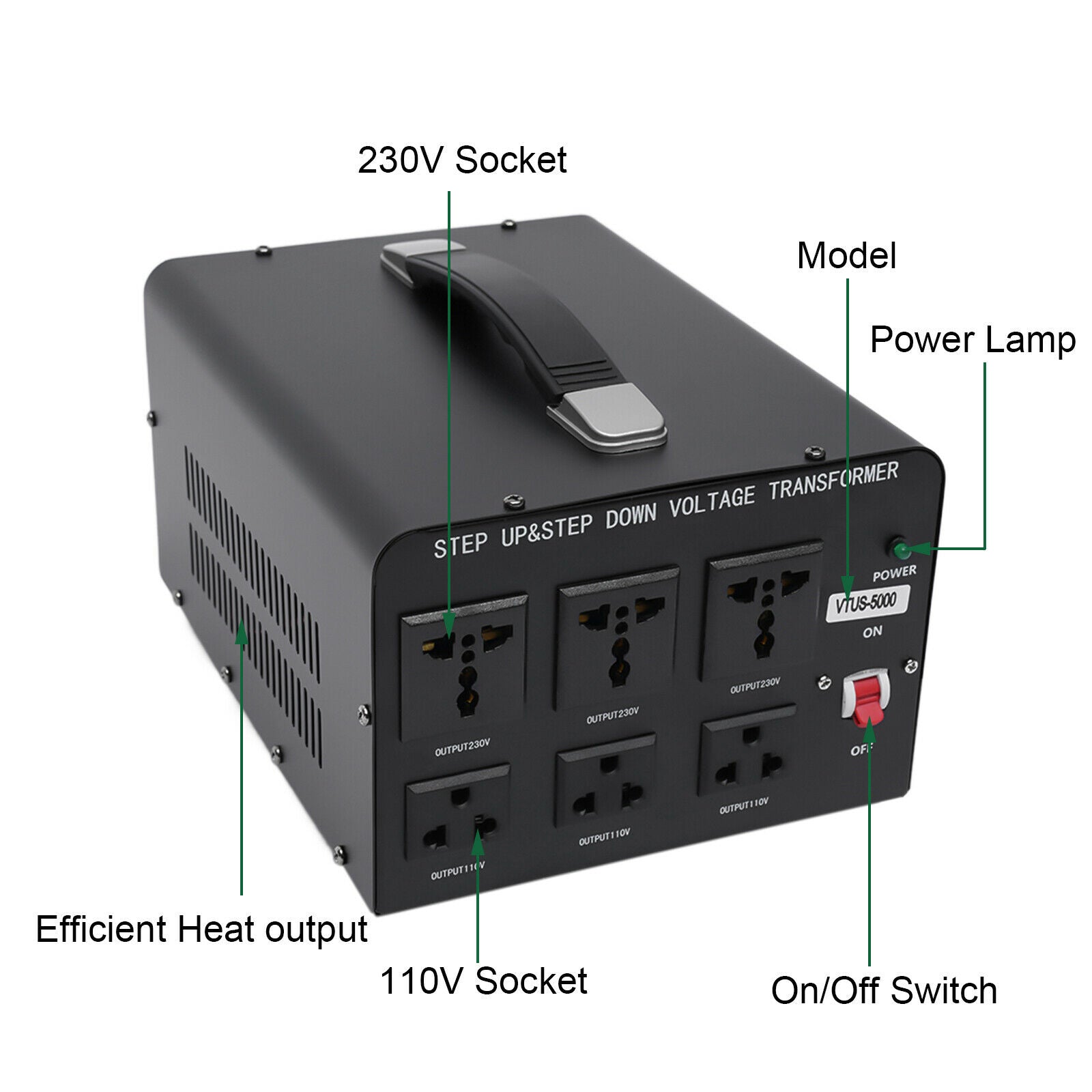 5000 Watt Voltage Converter Transformer 110V-220V T383119