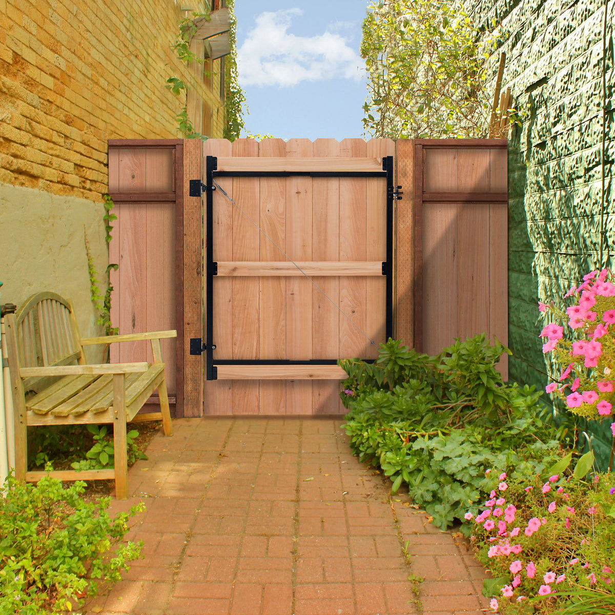 Steel Frame Gate Kit, 36x22-60x22 Wide Opening Up to 7& High (6 Pack) R266