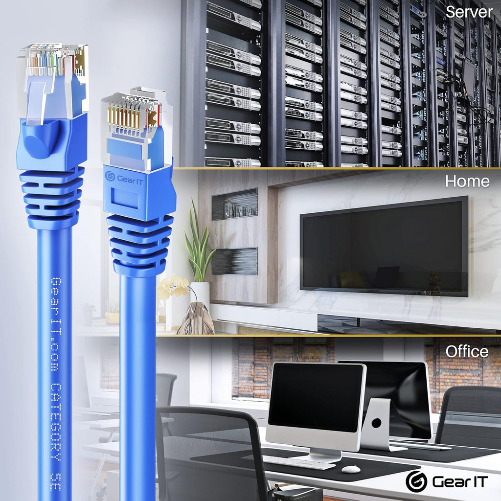 Blue Cat5e Ethernet Patch Cable 10 Feet 20-Pack B5977