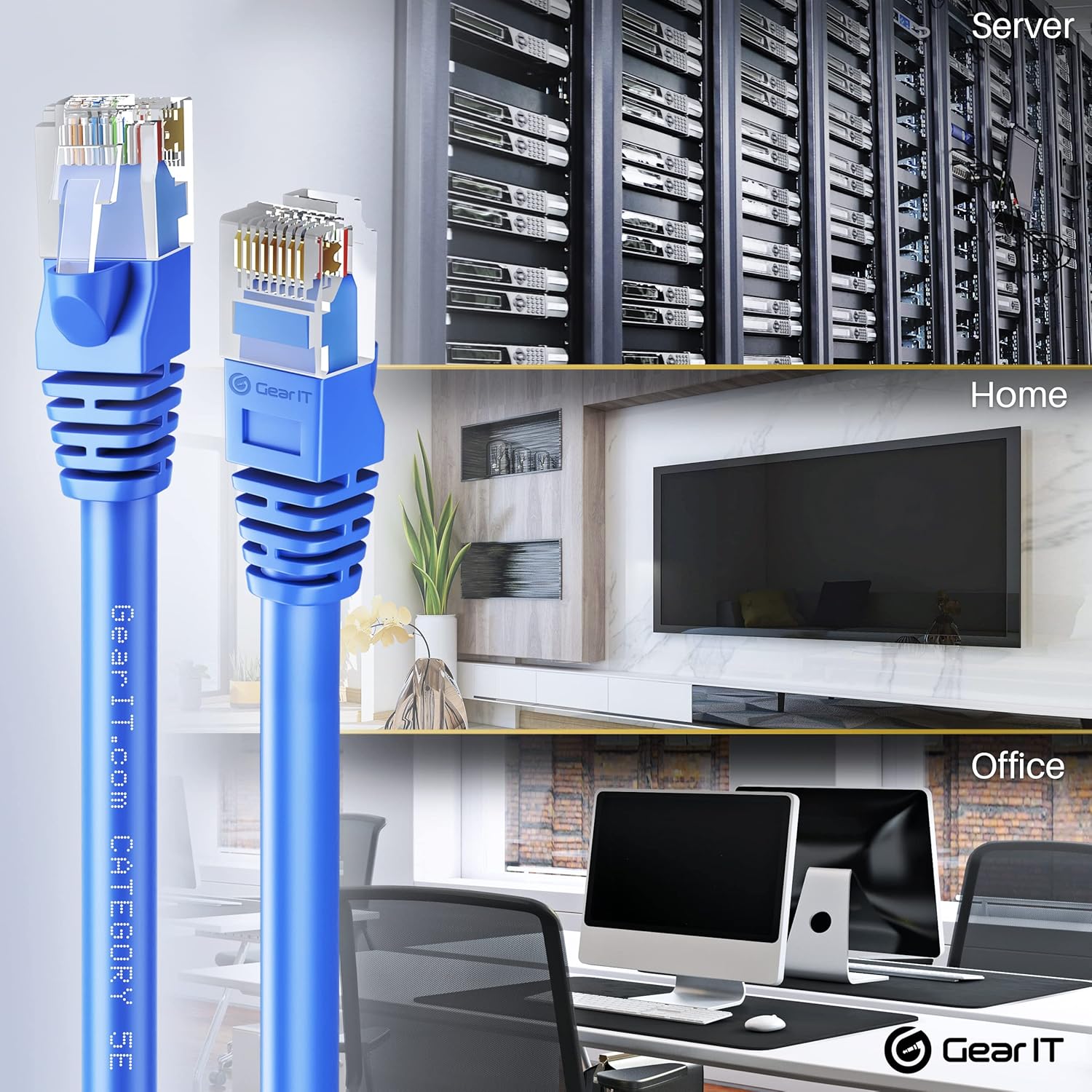 Blue Cat5e Ethernet Patch Cable 10 Feet 20-Pack B5977