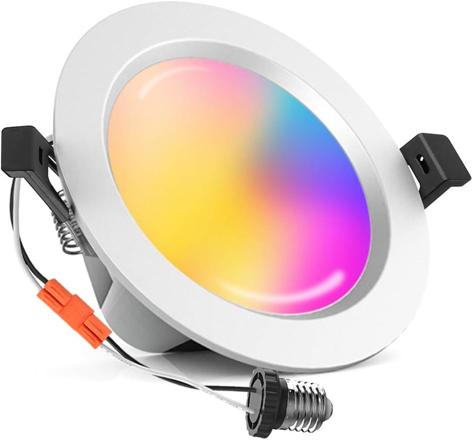 Smart Recessed Downlight 4 Pack LED Lighting Fixtures 3 Inch Dimmable Multicolor Ceiling Can Lights C4600