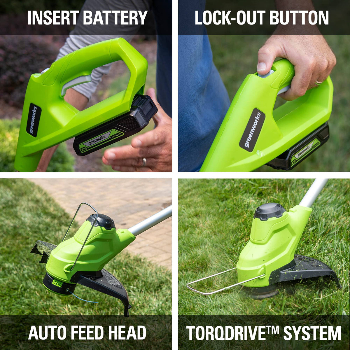 24V 10 inch TorqDrive String Trimmer with 2Ah USB Battery and Charger W378275