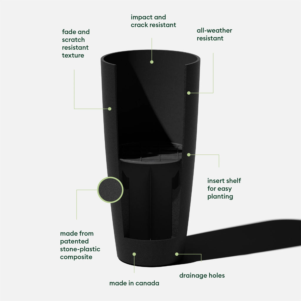Black 2-Pack Plastic-Stone Planter Q566