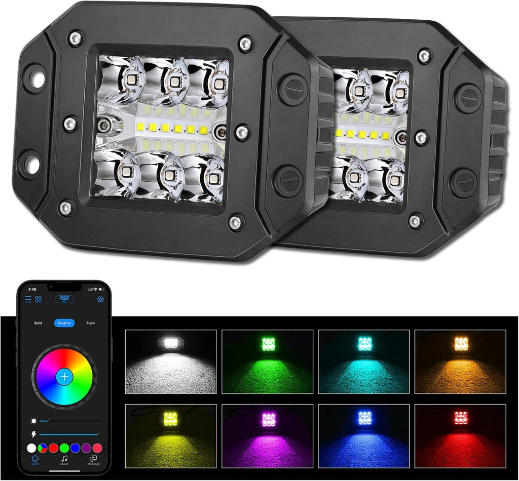 RGBW Flush Mount 60W LED Work Light Bar J883737