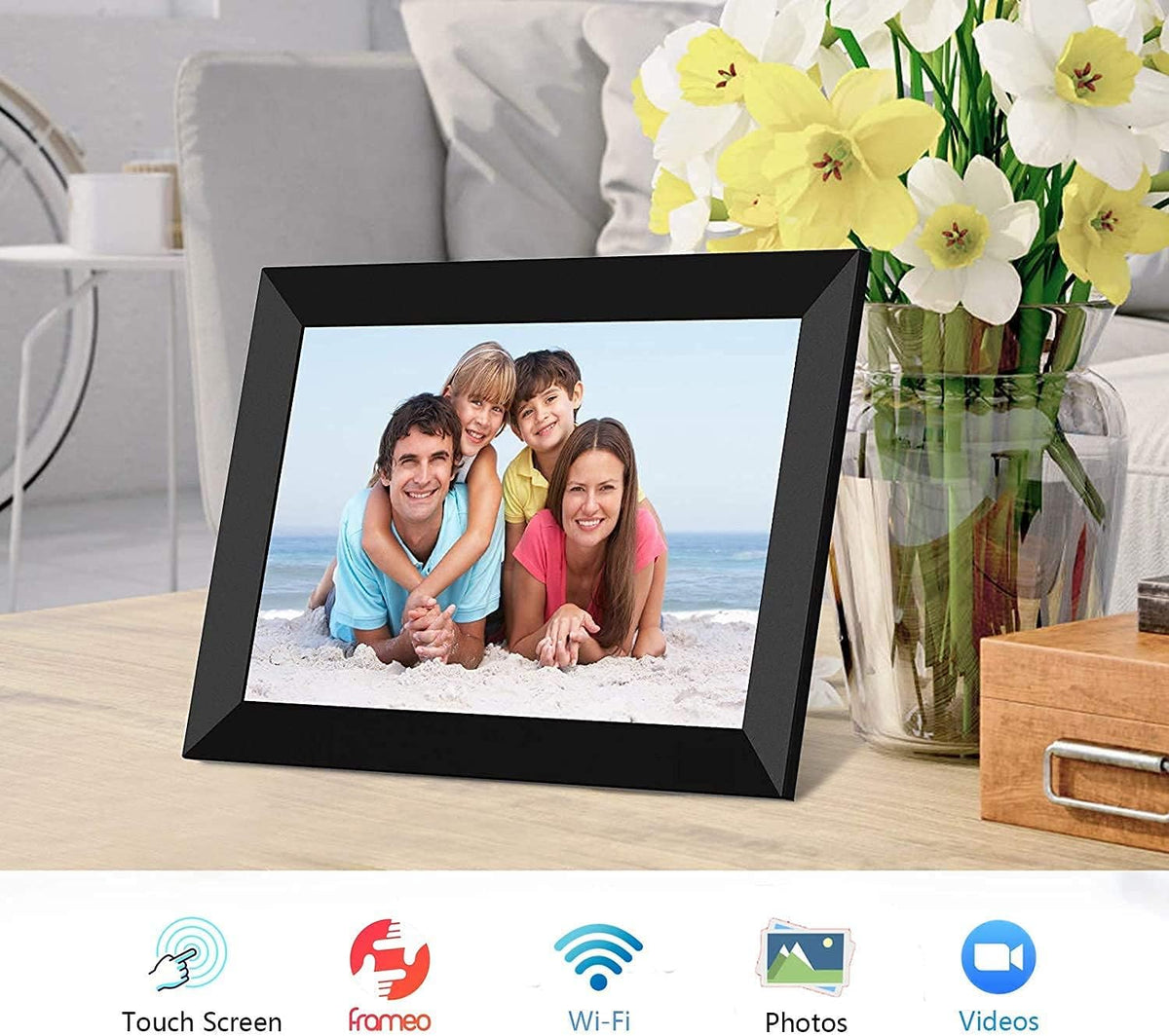 Digital Photo Frame WiFi 8 Inch Touch Screen 16GB Storage J643