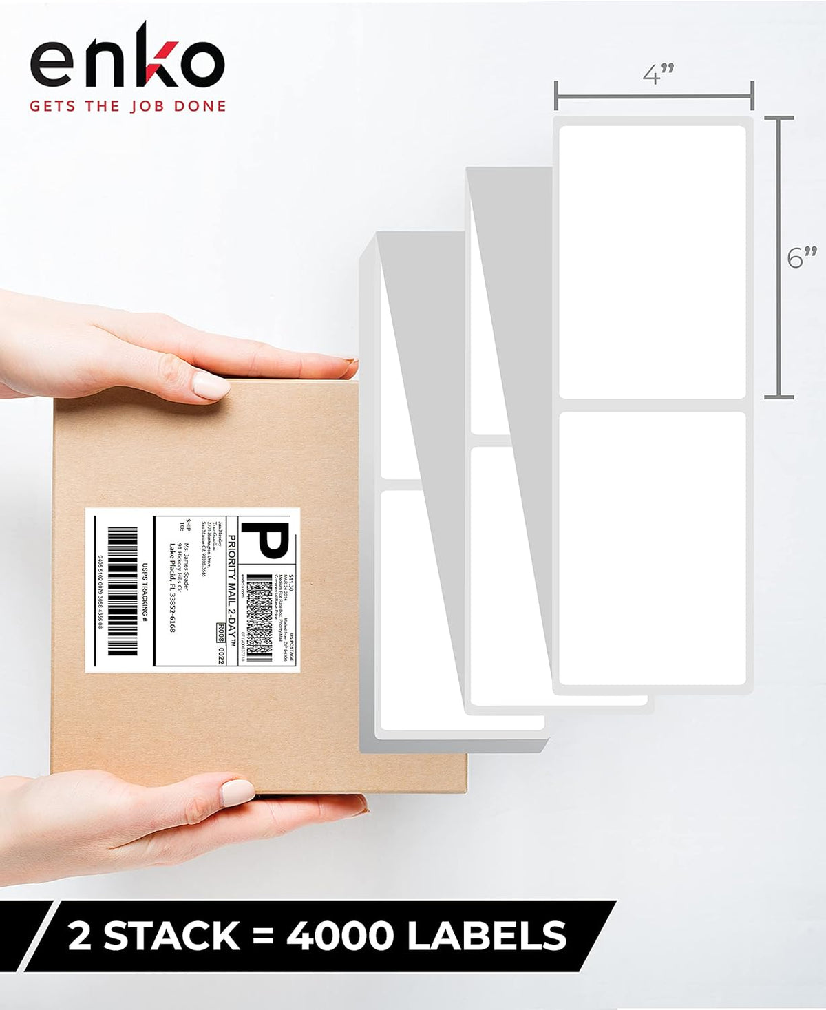 8 Rolls 3600 Labels 4 x 6 Direct Thermal Address Shipping Labels T2697