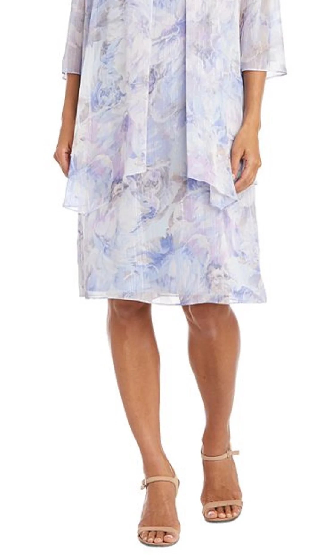 Floral Print Jacket Dress Purple Size 16 T3351