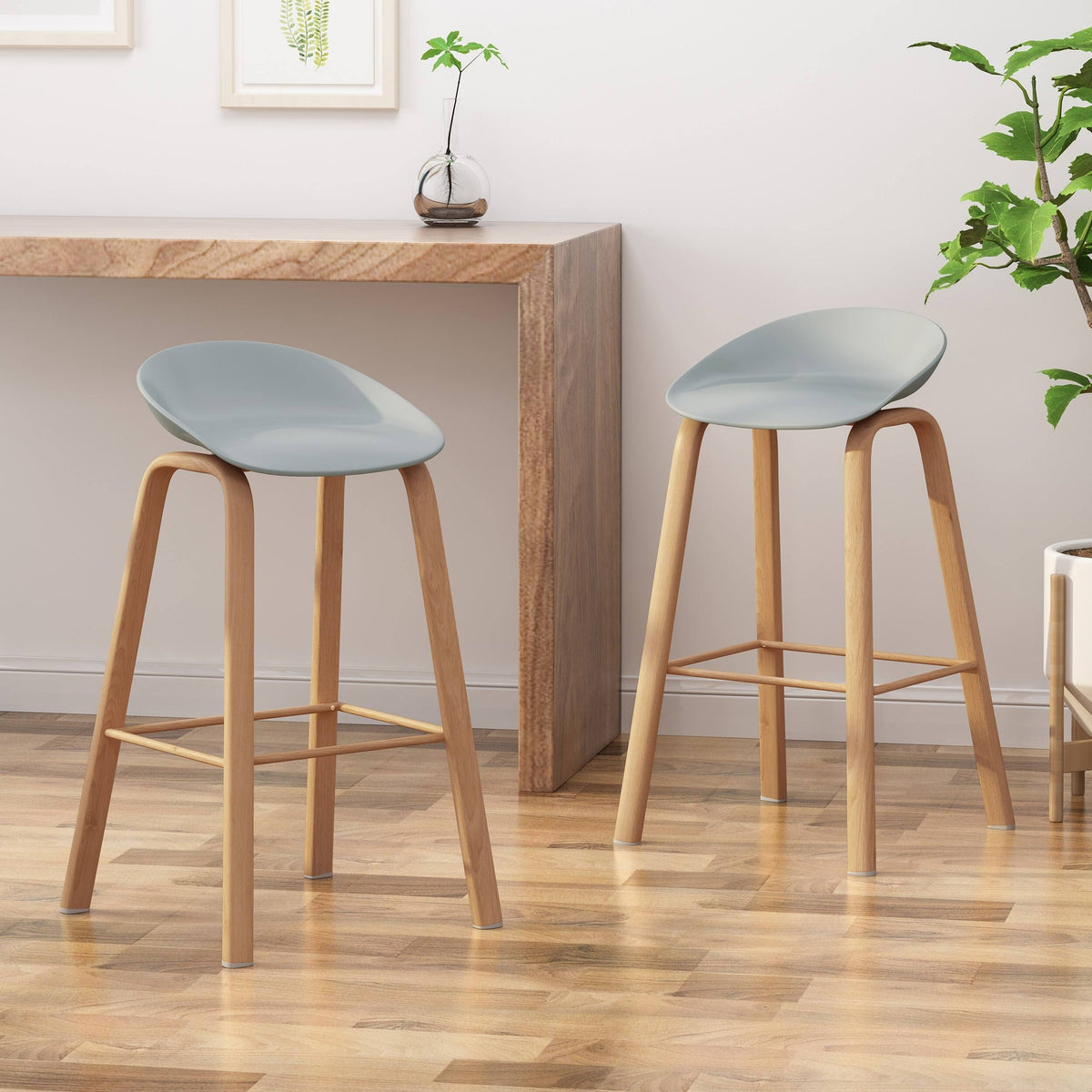 Set of 2 Black Modern Barstool J504344