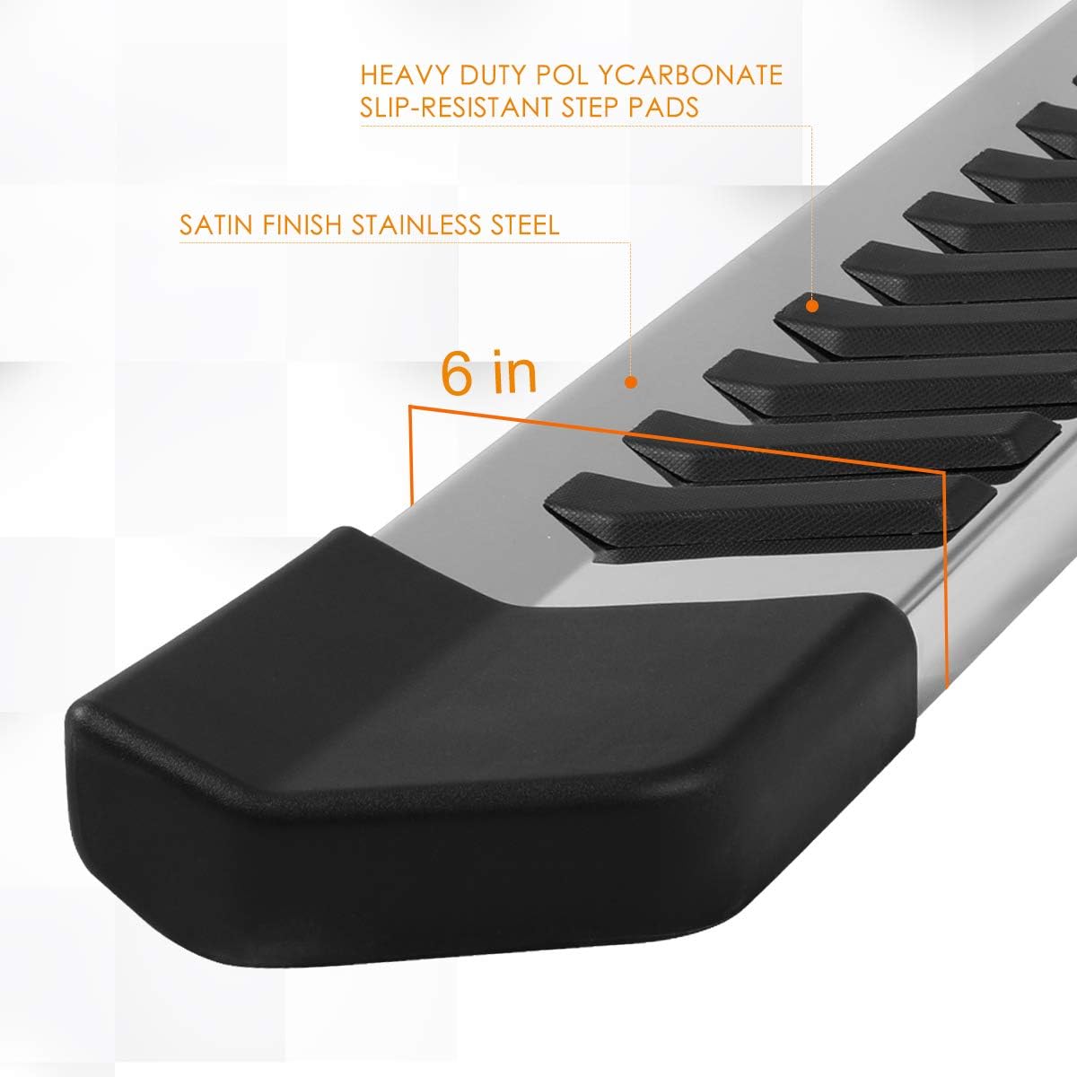 6 Inch Stainless Chrome Running Boards Side Step Bars K461