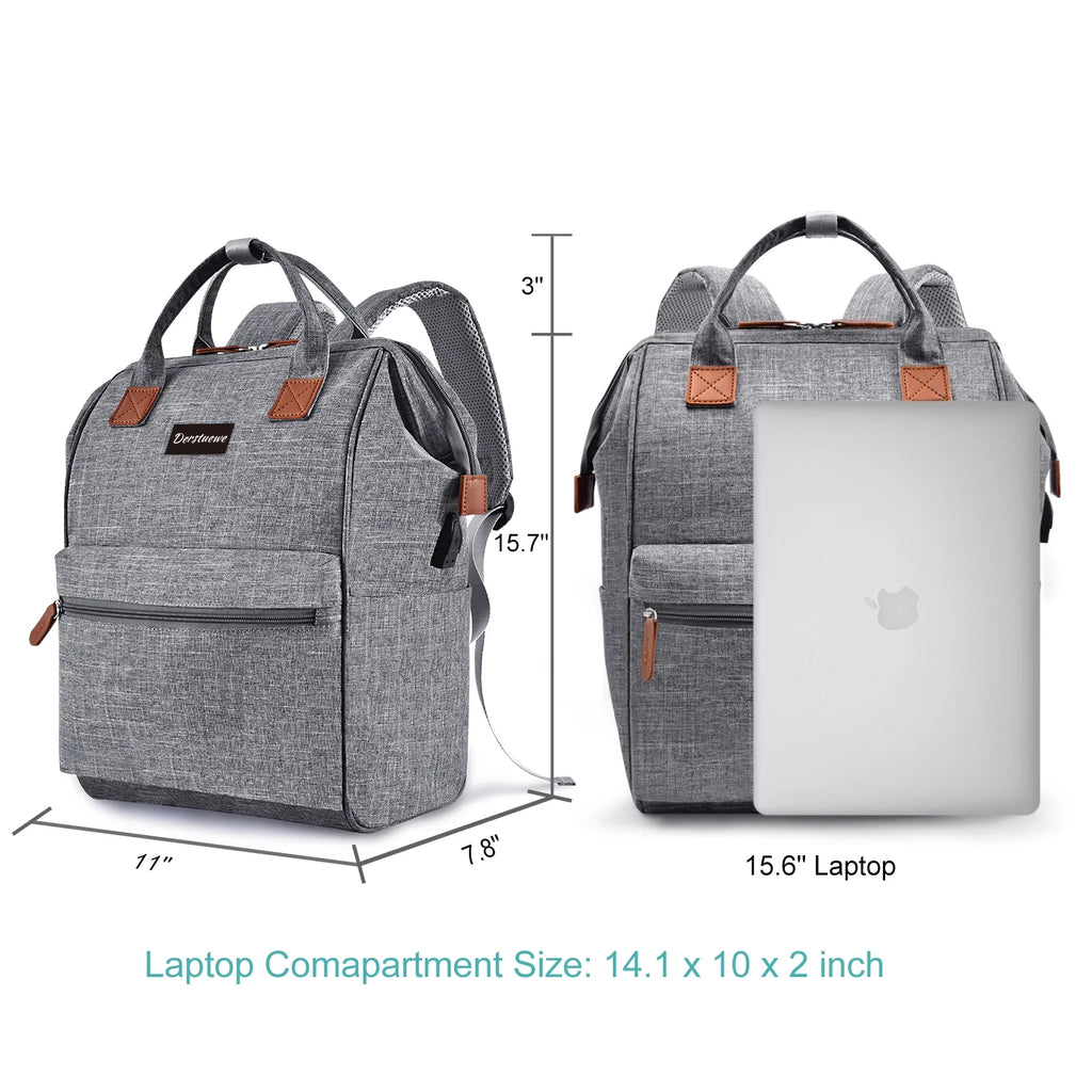 Grey Casual Backpack with USB Charging Port L448547