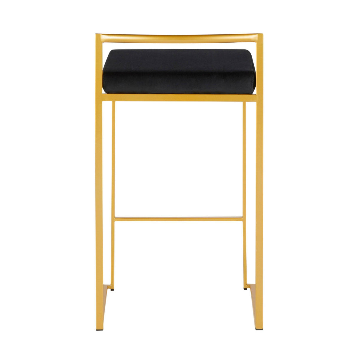 Gold Black Velvet Counter Stool (Set of 2) V2285