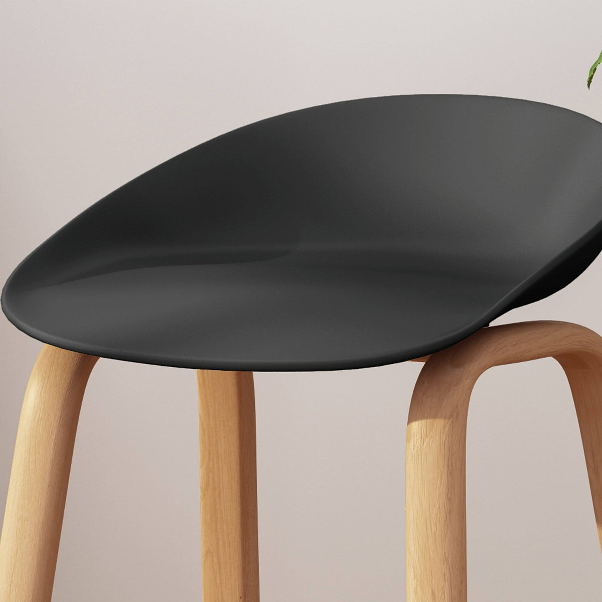 Set of 2 Black Modern Barstool J504344
