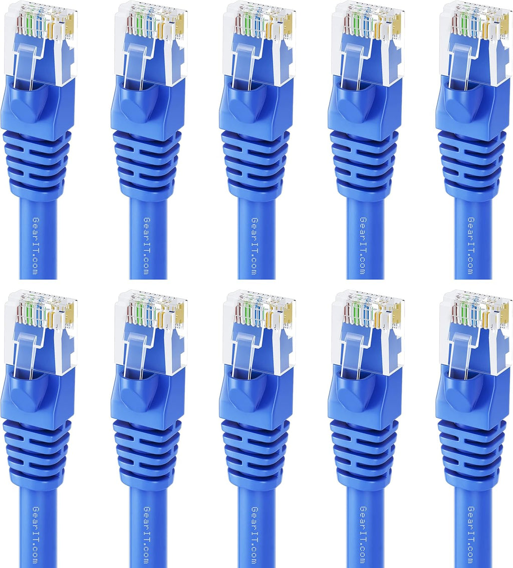 Blue Cat5e Ethernet Patch Cable 10 Feet 20-Pack B5977