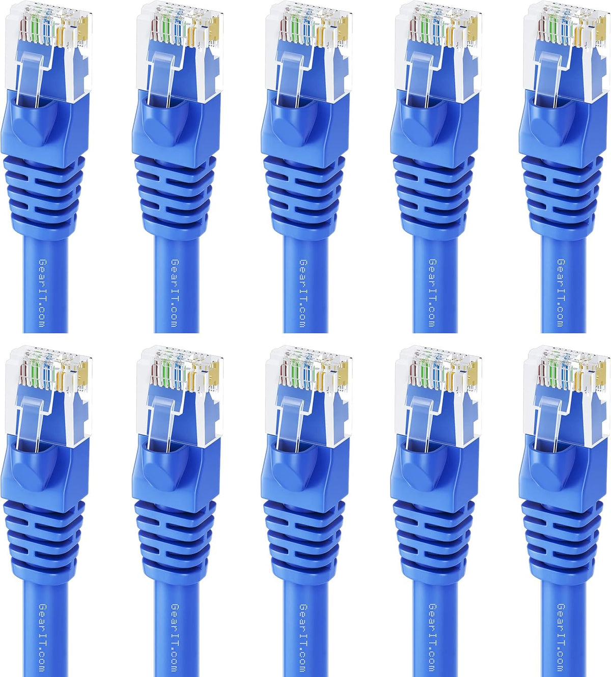 Blue Cat5e Ethernet Patch Cable 10 Feet 20-Pack B5977