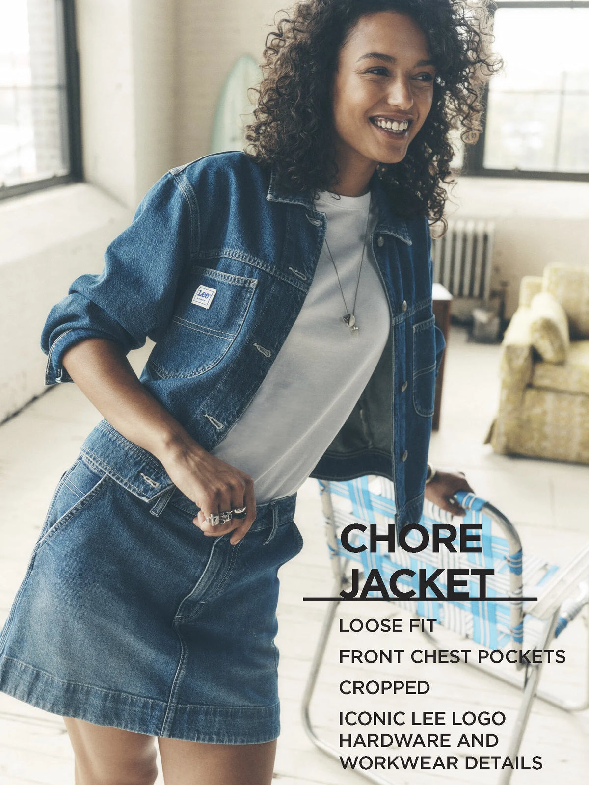 Cropped Chore Denim Jacket A107