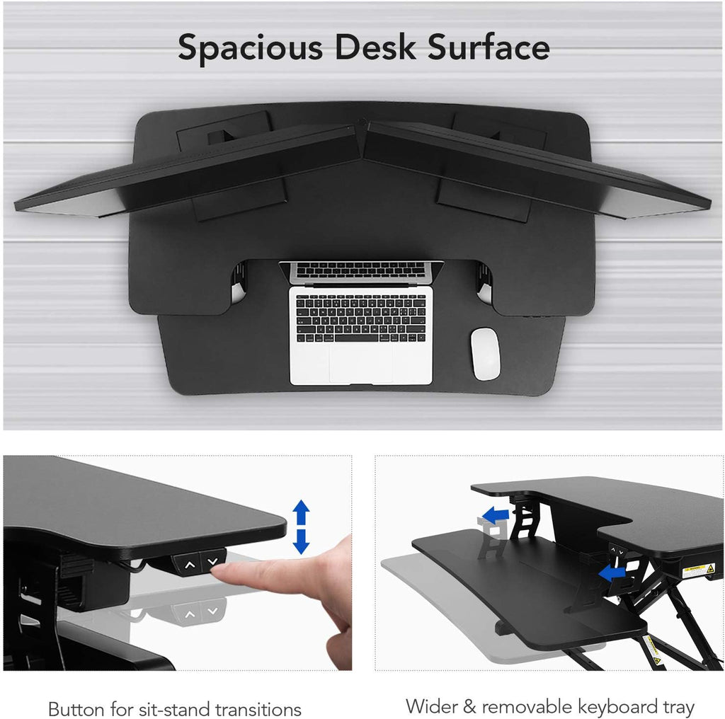 Black Electric Standing Desk Converter V5991