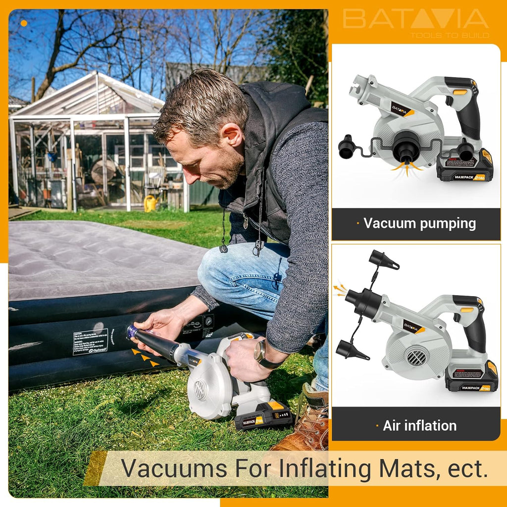 20V Cordless Electric Leaf Blower & Vacuums with Charger & 2.0Ah Lithium Battery J4030