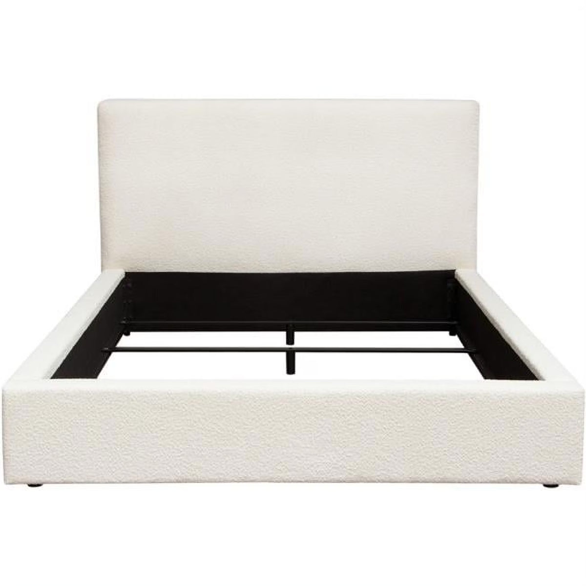 Ivory Boucle Queen Bed W244