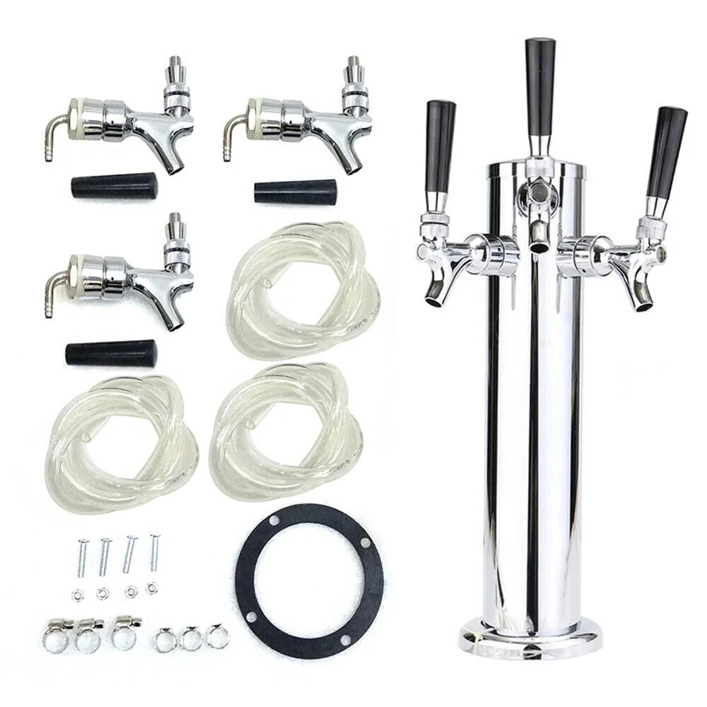 Stainless Steel Silver Beer Dispenser (3 Taps) T951