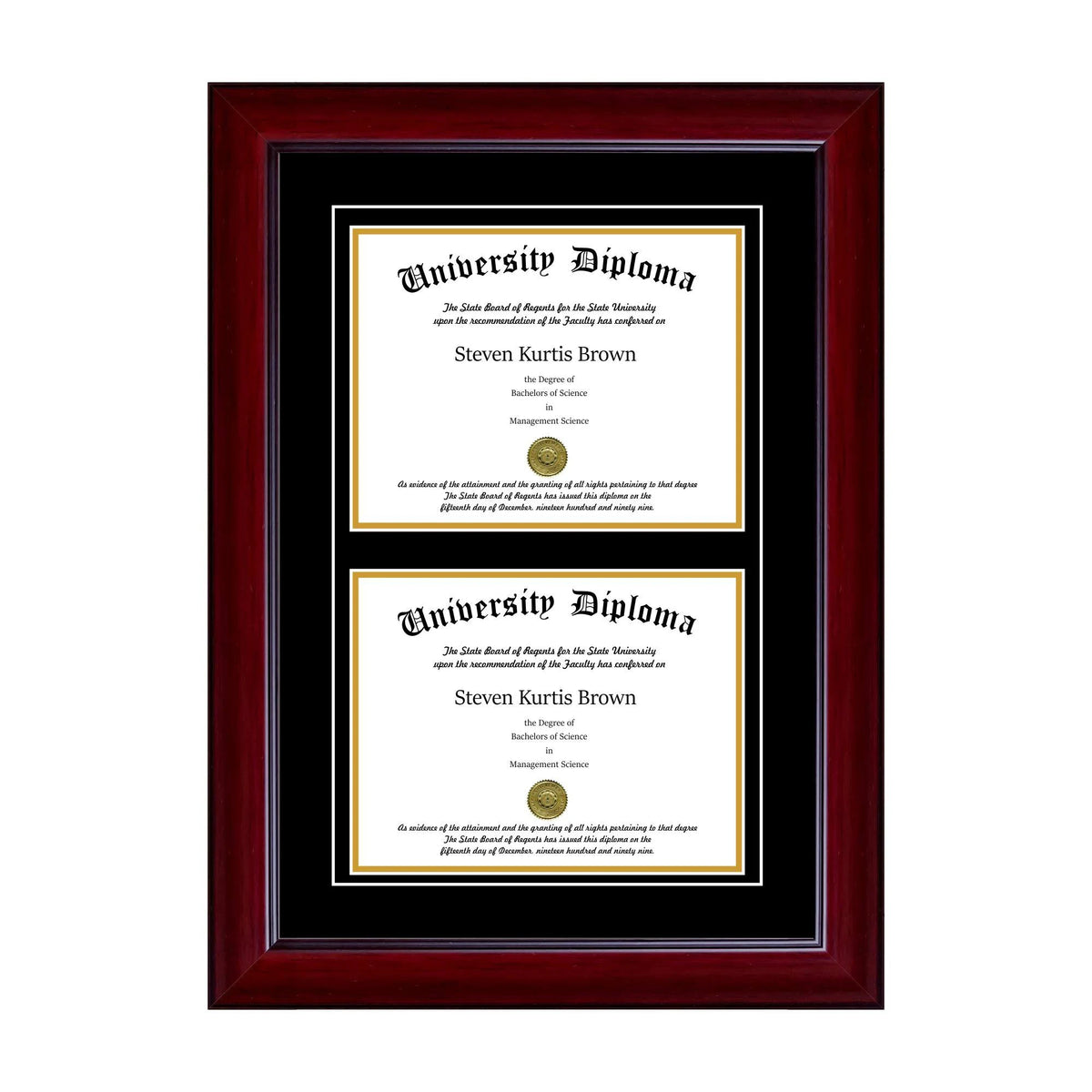 Double Diploma Frame with Double Matting M4438