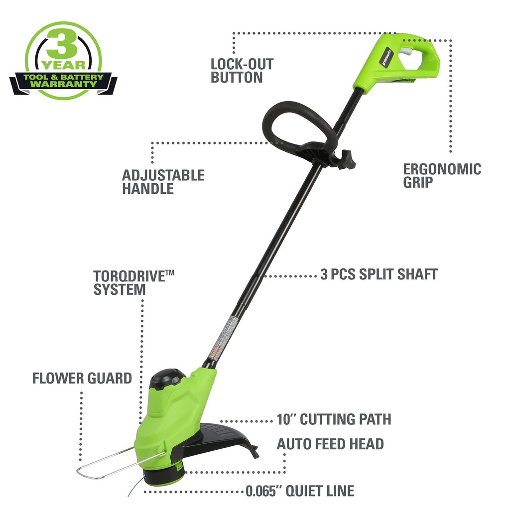 24V 10 inch TorqDrive String Trimmer with 2Ah USB Battery and Charger W378275
