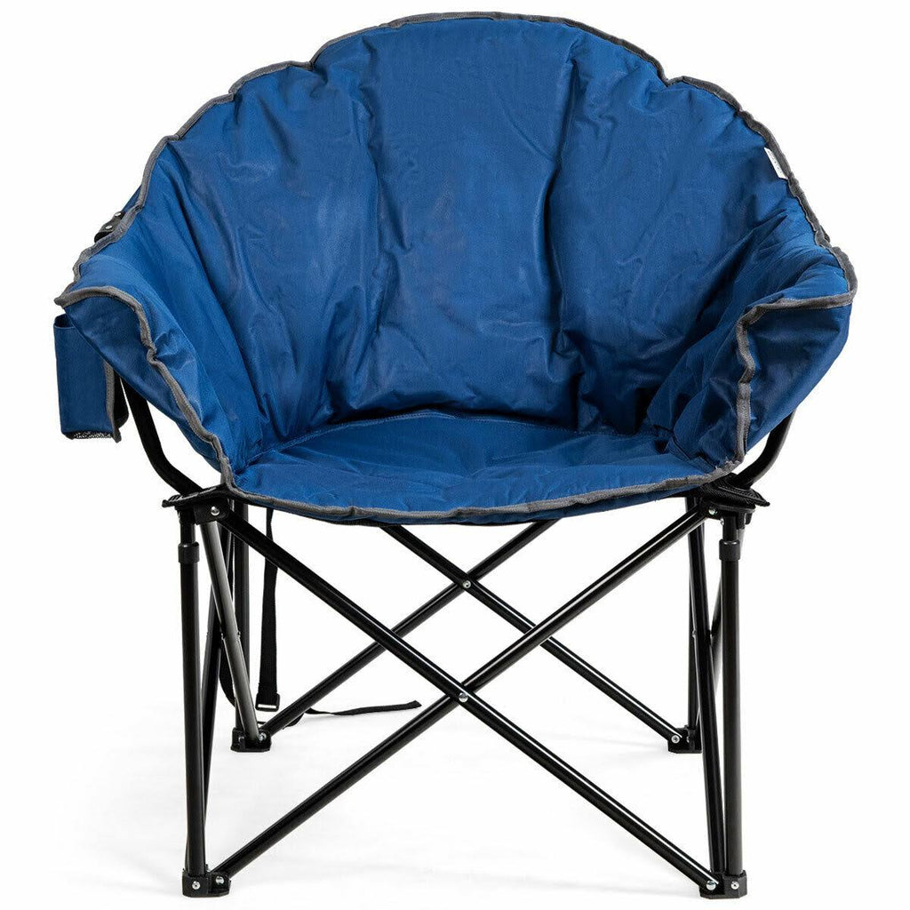 Navy Padded Folding Camping Chair with Carry Bag B8277